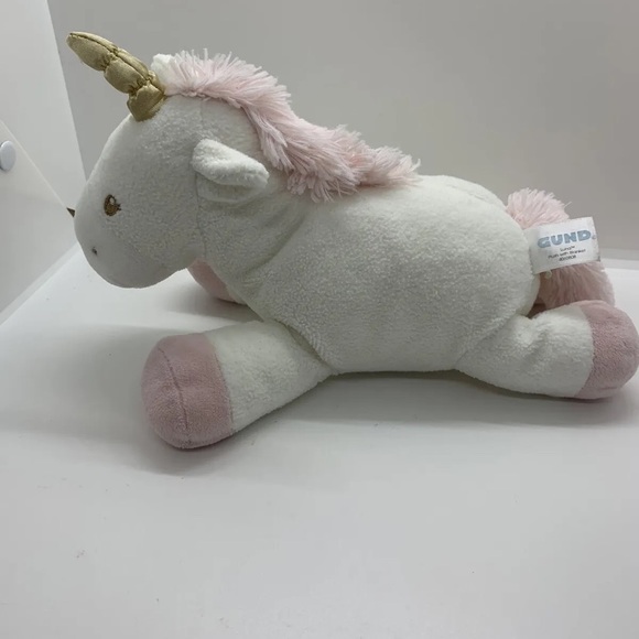 Gund Baby Plush Luna Unicorn Reywind Lullaby Stuffed Animal White Pink Used - Picture 5 of 10